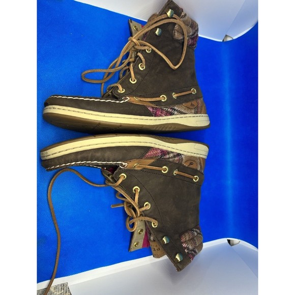 SPERRY-TOP SIDER Women's Hikerfish Boots Brown/Wool Pink Plaid Sz 7.5 M - Picture 6 of 9